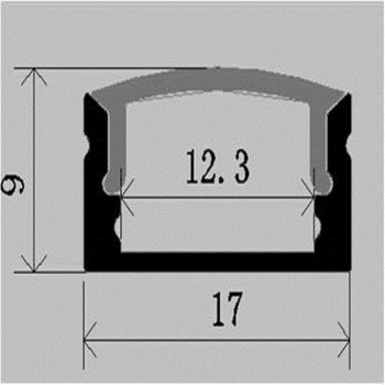 LED Alu Profil Standard 1 S-1709 inkl. Abdeckung matt 2000mm