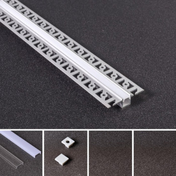 LED Alu Unterputz Profil Z-5213 inkl. Abdeckung matt 2000mm