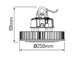 150w LED High-Bay UFO Lampe 4000k