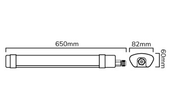 30w Ledom Tri-Proof Feuchtraum Leuchte 65cm Bewegungsmelder