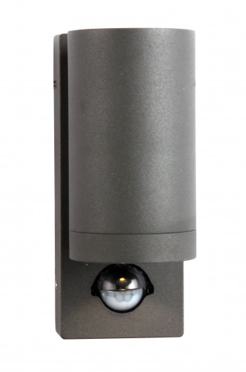 kleine 3w LED Wandleuchte aussen "Down" rund mit Bewegungsmelder Aluminium anthrazit C1006 PIR