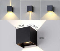 LED CUBE Up and Down Wandleuchte 2x3w grau 4000k