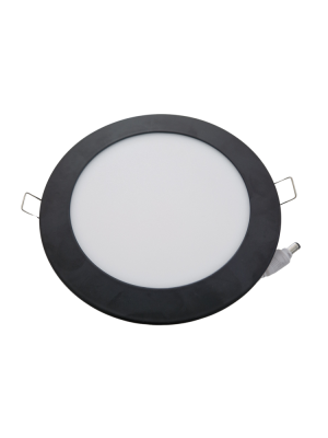 12w LED Einbau-Panel rund warmweiss 3000k schwarz