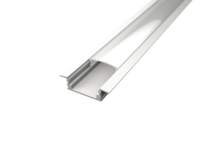 LED Alu Profil T-2309 seicht weiss inkl. Abdeckung matt 2m