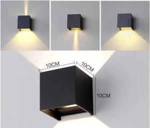 LED Cube Up and Down Wandleuchte 2 x 3w verstellbarer Leuchtwinkel grau
