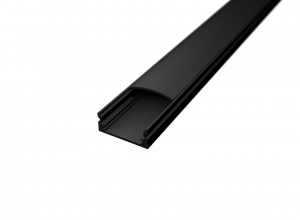 LED Alu Profil Standard 1 S-1709 black edition inkl. Abdeckung schwarz 2000mm