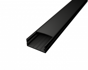 LED Alu Profil Standard 2 S-2310 black edition inkl. Abdeckung schwarz 2000mm