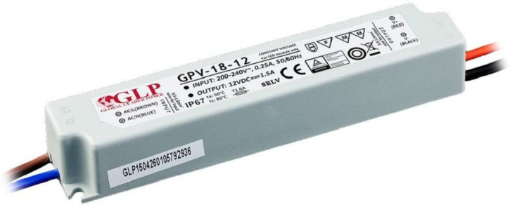24v 18w GLP GPV-18-24 Netzteil Spritzwasserfest IP67