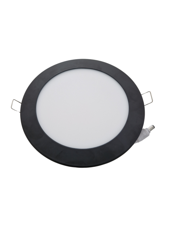 12w LED Einbau-Panel rund warmweiss 3000k schwarz