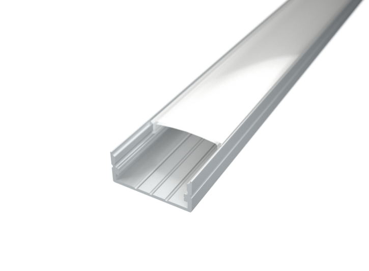 zweiteiliges LED Alu Profil samt Stauraum für Netz